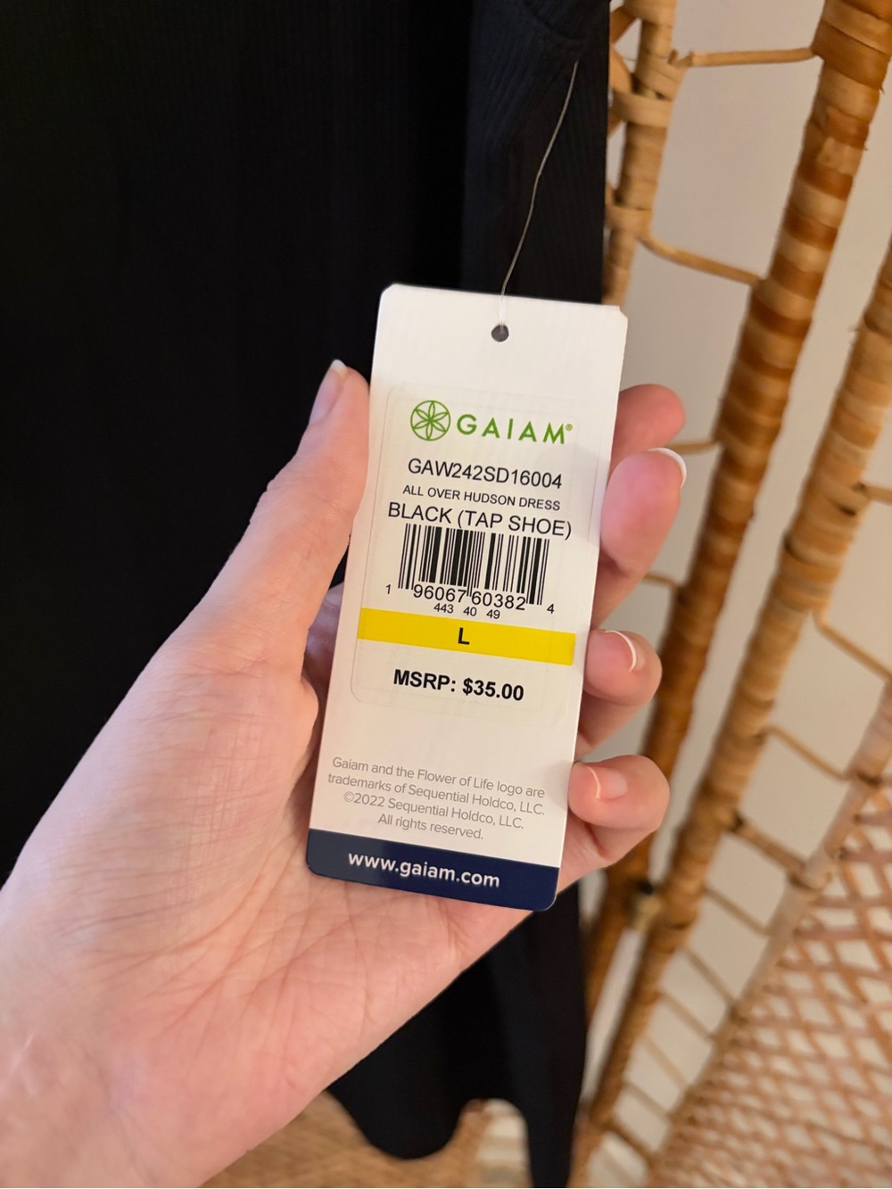 NWT GAIAM Black Ribbed Crewneck Knee-Length Tank Dress - Picture 5 of 8